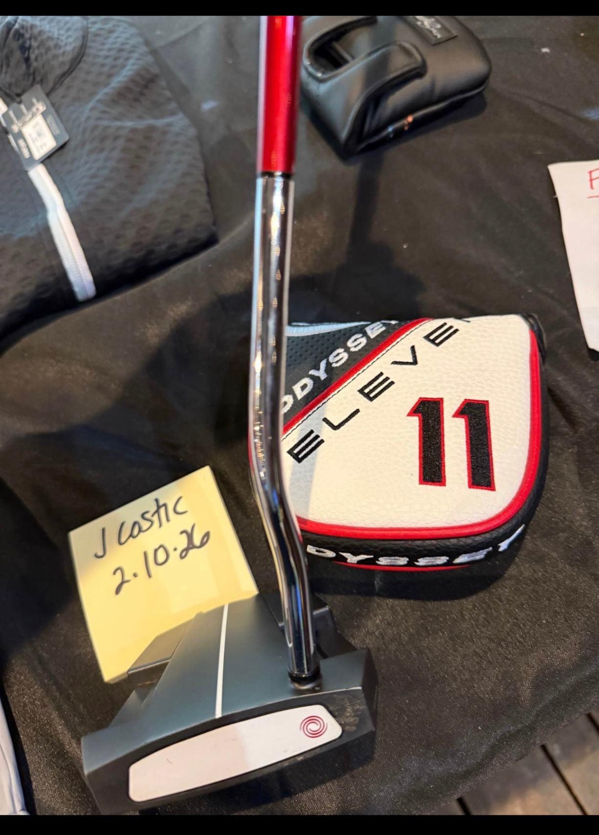 Putter Odyssey Eleven Tour Lined DB Red Stroke Lab 34 Mallet Mint 9.5 Steel Right Men