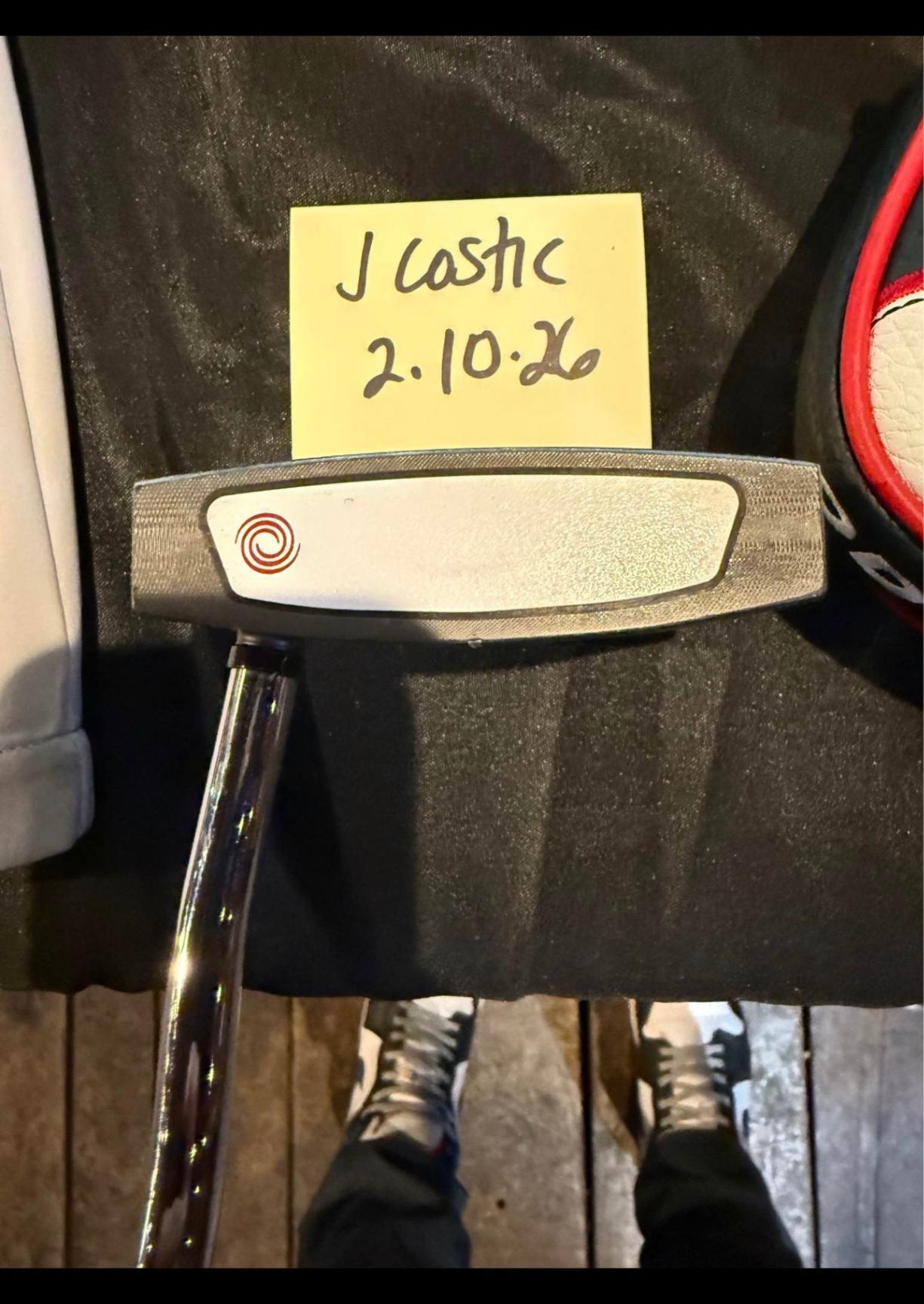 Putter Odyssey Eleven Tour Lined DB Red Stroke Lab 34 Mallet Mint 9.5 Steel Right Men