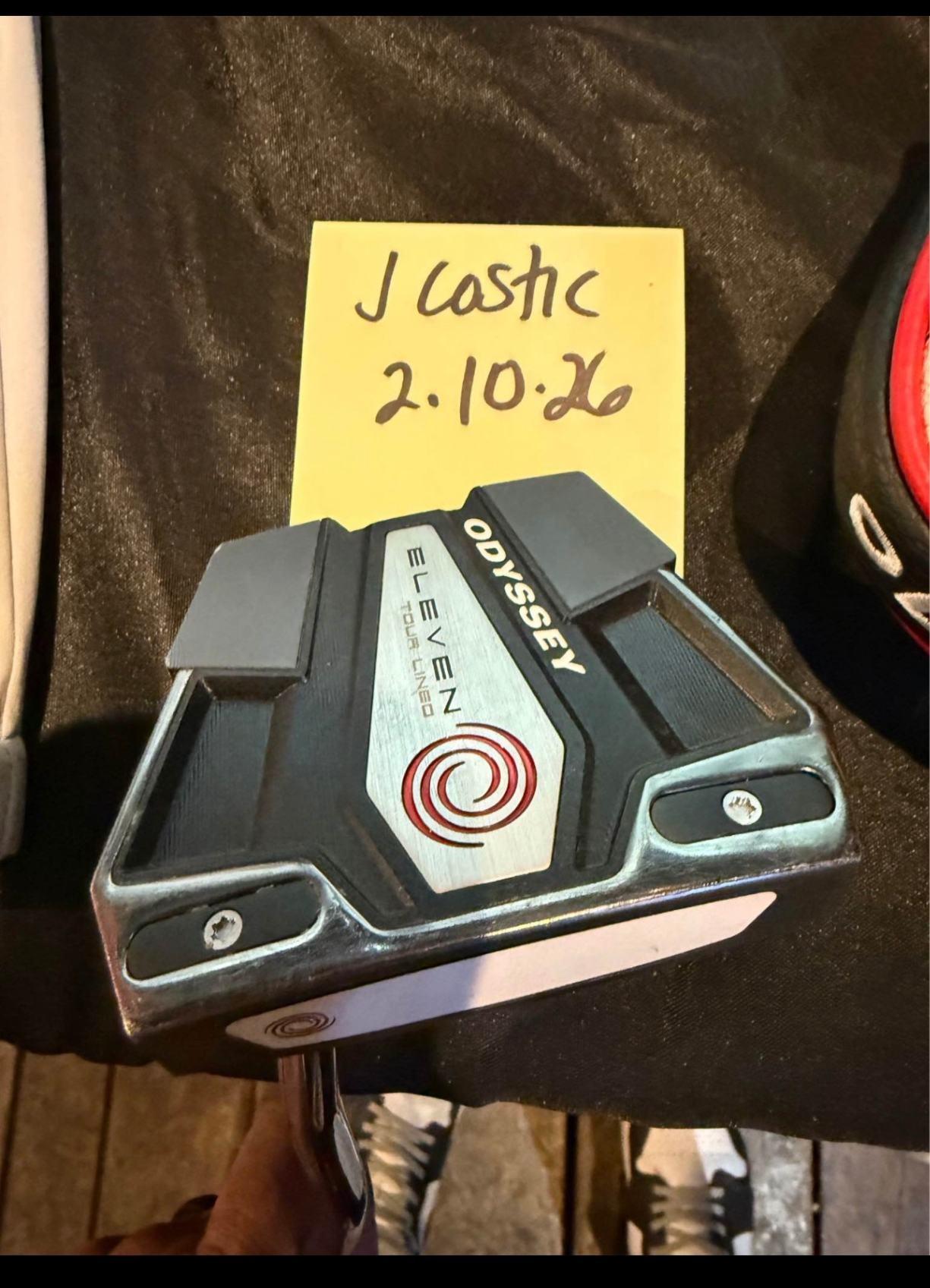 Putter Odyssey Eleven Tour Lined DB Red Stroke Lab 34 Mallet Mint 9.5 Steel Right Men