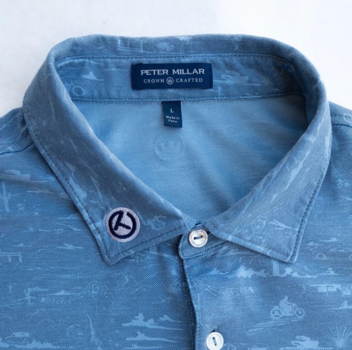 Men´s Appare Peter Millar Men´s Golf Shirts L Blue Excellent Condition 9.0