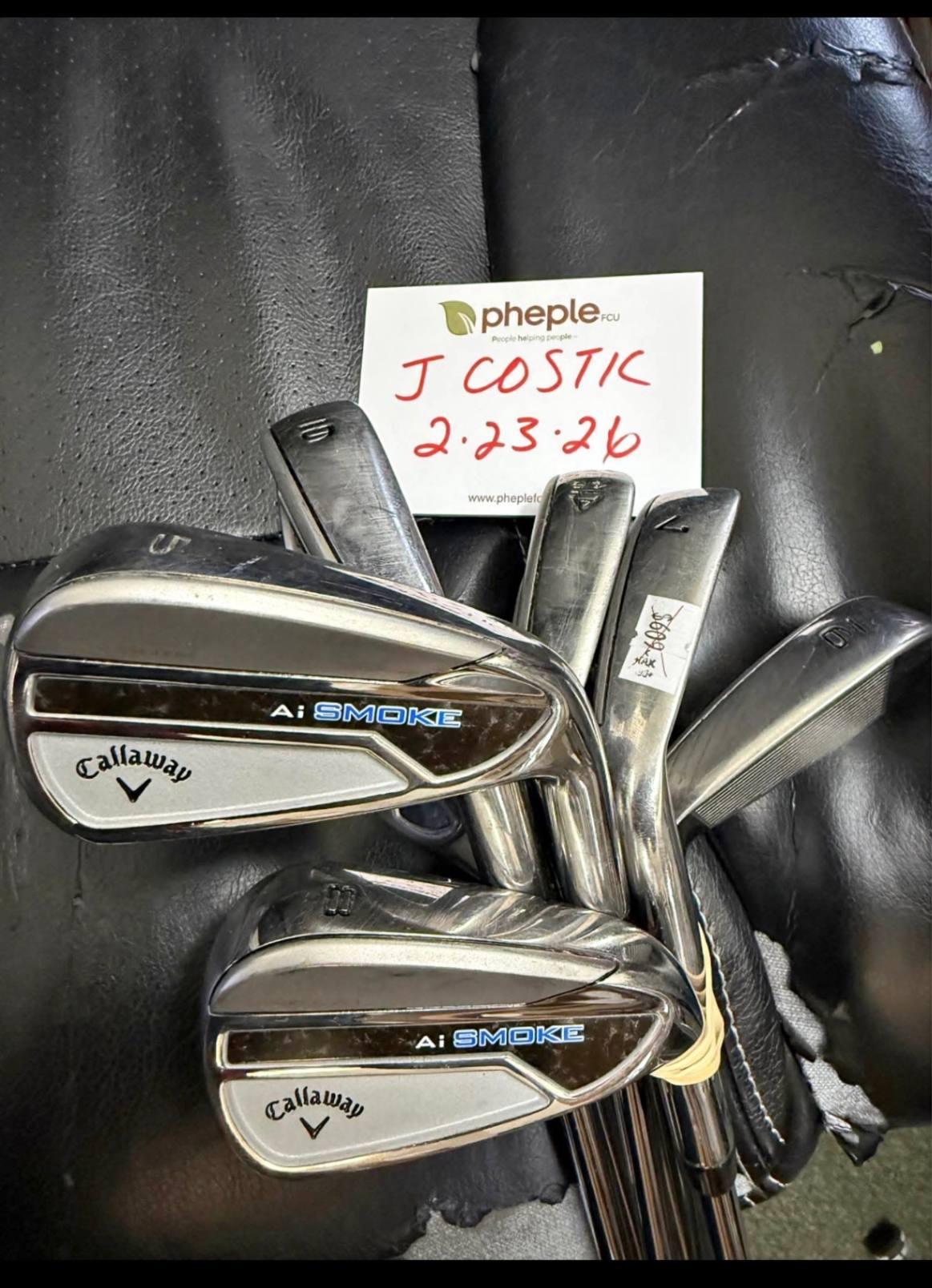 Iron Callaway Paradym Ai Smoke Mint 9.5 Steel GW-5 (7 clubs) Regular Right Men