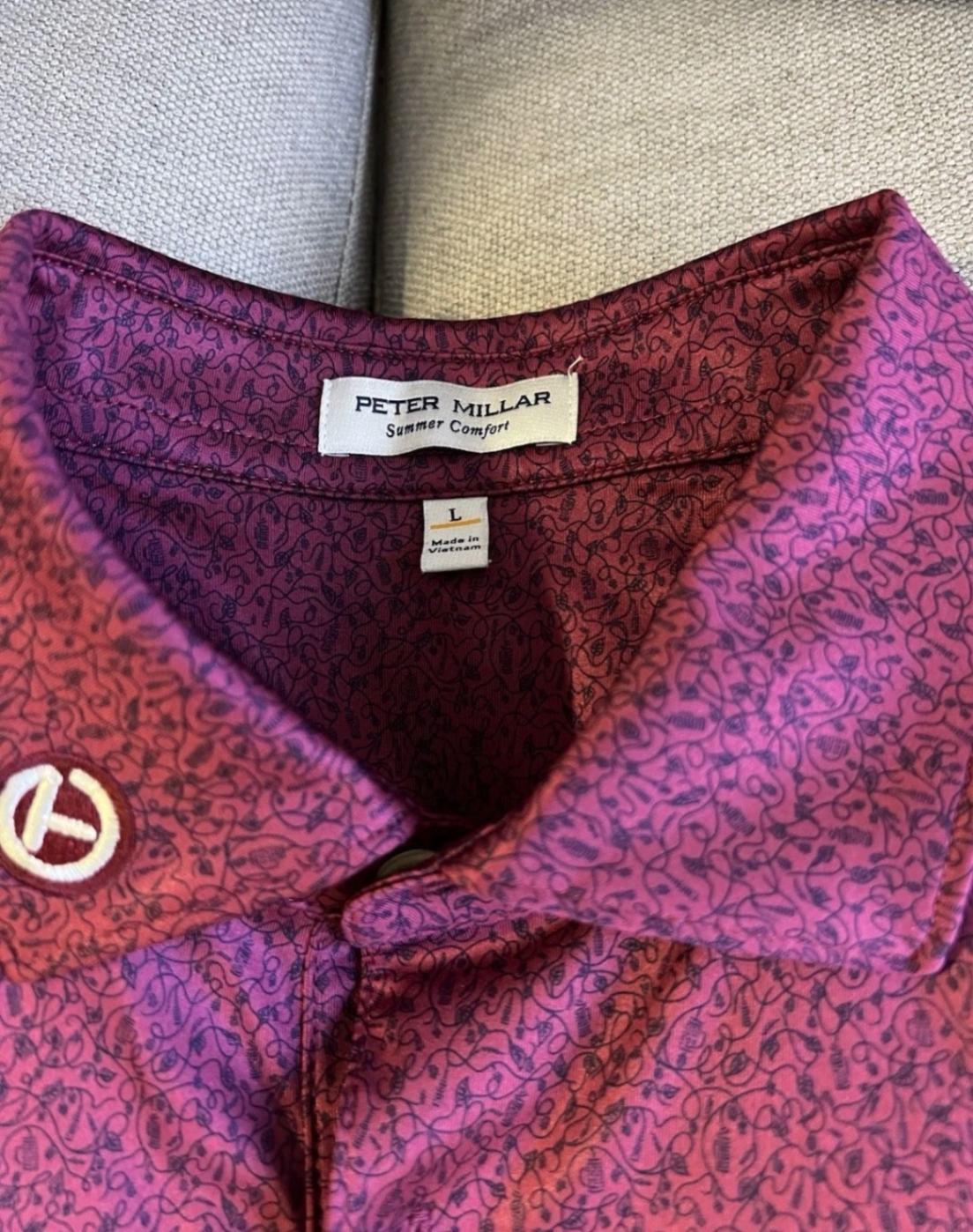 Men´s Appare Peter Millar Men´s Golf Shirts L Red Good Condition 8.0