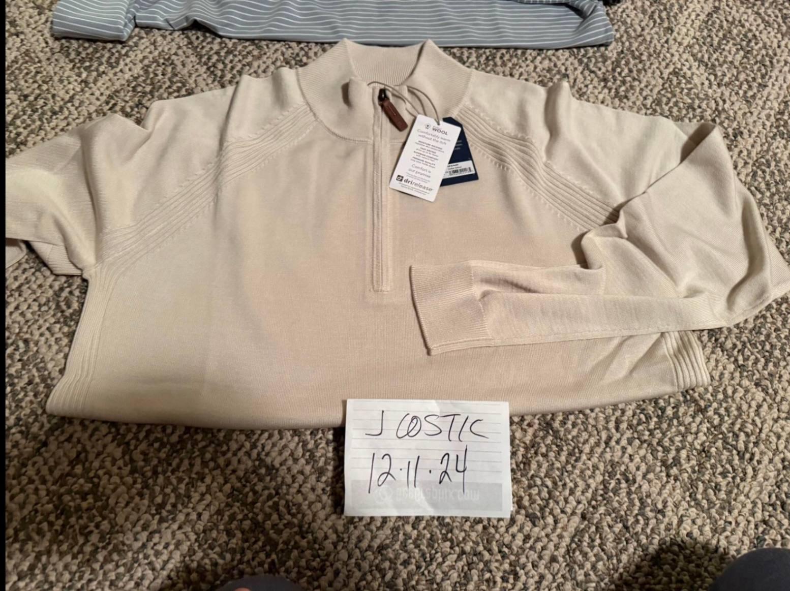 Men´s Appare Footjoy Men´s Golf Sweater L Khaki New with Tags