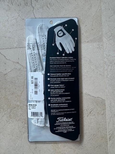 Glove Titleist White Cadet Medium Right Men New